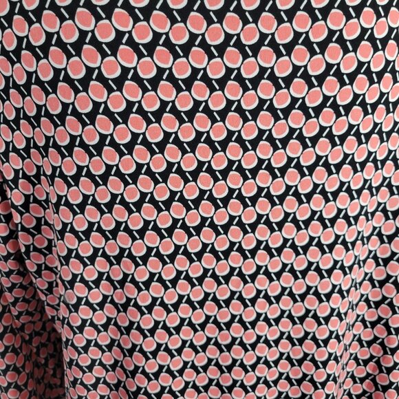 Liz Claiborne Womens Top Extra Large Black Pink Geometric Draped Neck GEO92E - Picture 7 of 10